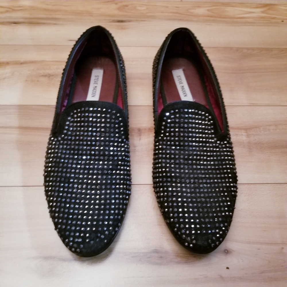 Steve Madden Caviarr Sz 11.5 Rhinestone Loafers